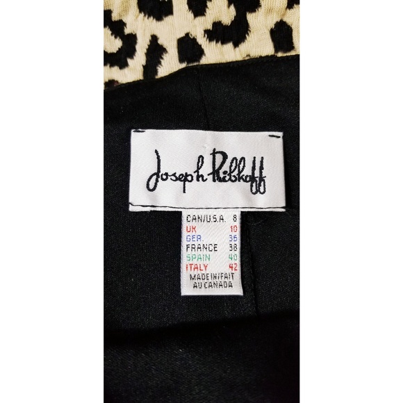 Joseph Ribkoff Skirt Black White Animal Print sz 8 - Picture 2 of 8